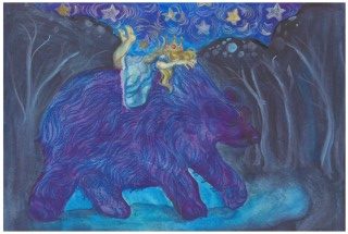 Kunsttryk bjørn 30 x 40 cm