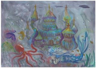 Kunsttryk Havfrue 30 x 40 cm